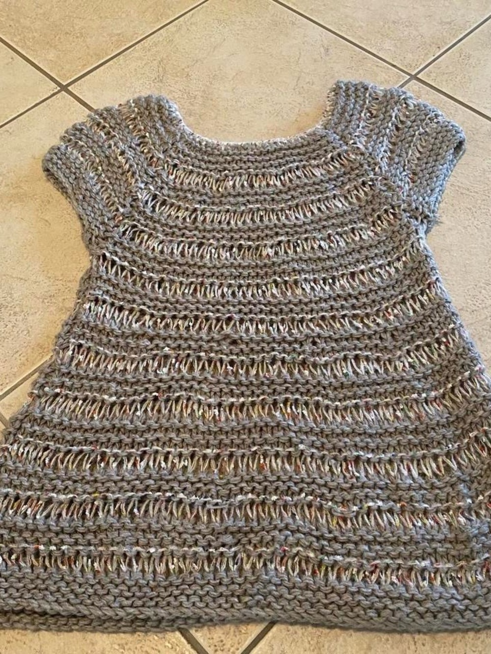 Kerisma womans Gray HandKnit Short-Sleeve Casual tunic Dress